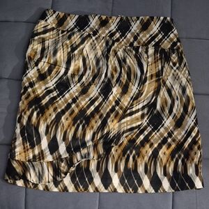 Worthington Women's Abstract Mini Skirt - Black, Brown, Cream